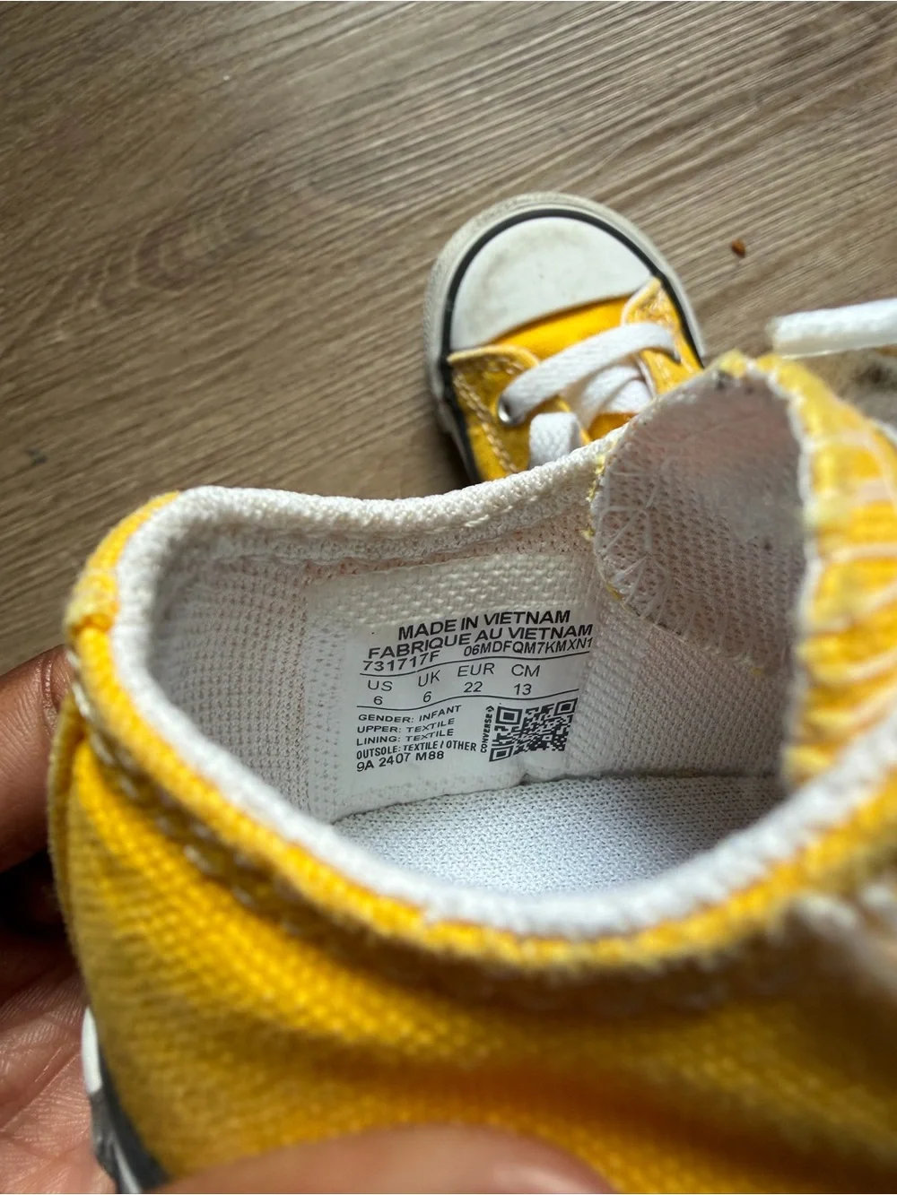 Converse Kids Yellow Canvas Low-Top Sneakers